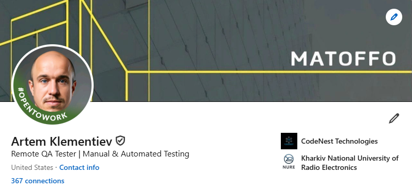 Verified LinkedIn Profile