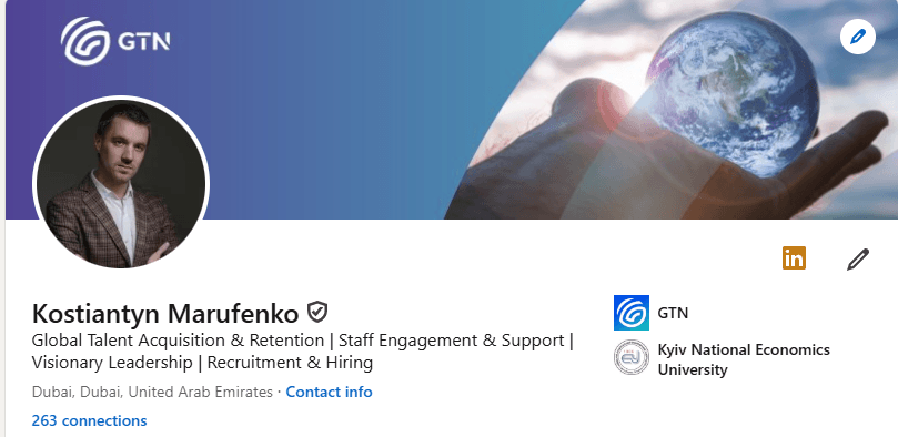 Founder LinkedIn profile screenshot with NFC ID verification