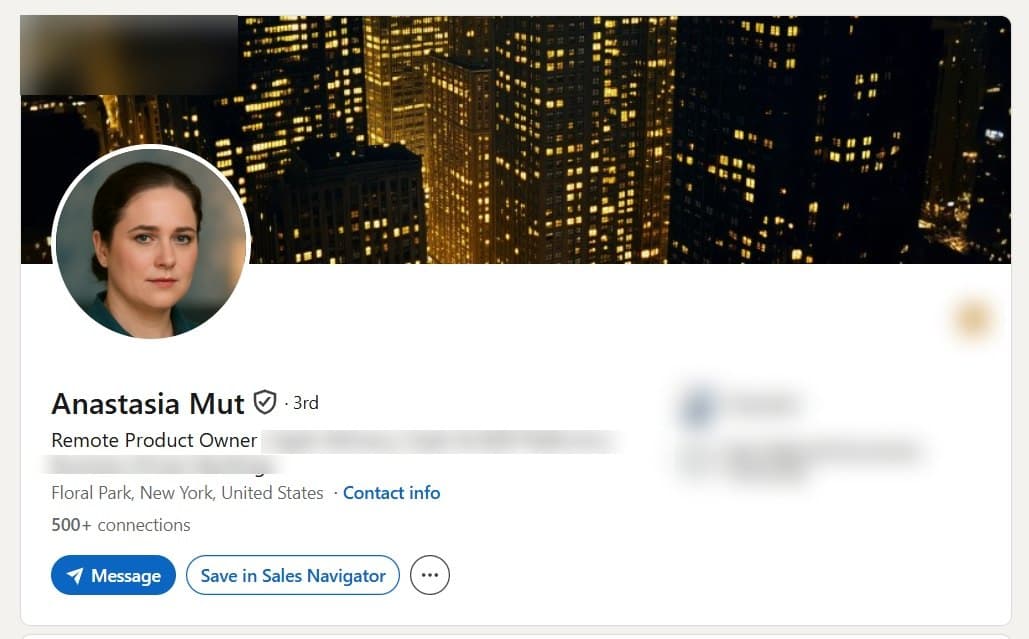Verified LinkedIn profile of a Remote Product Owner based in New York, with NFC ID verification