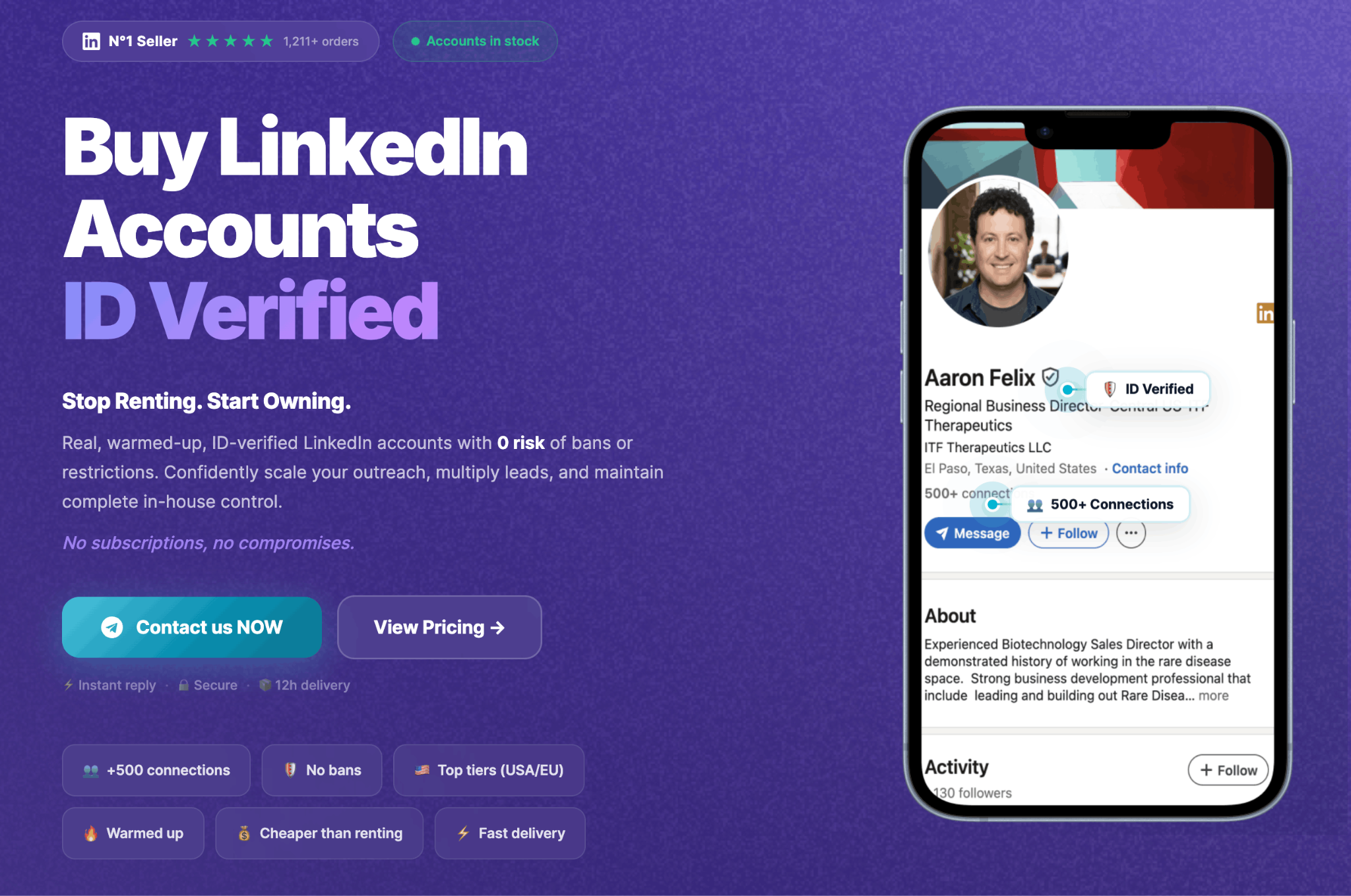 LinkedIn accounts rent vs buy comparison in 2026